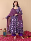 Purple Colour Rayon Printed Kurti With Pant Dupatta Wholesalers In Delhi Aaradhna 2055